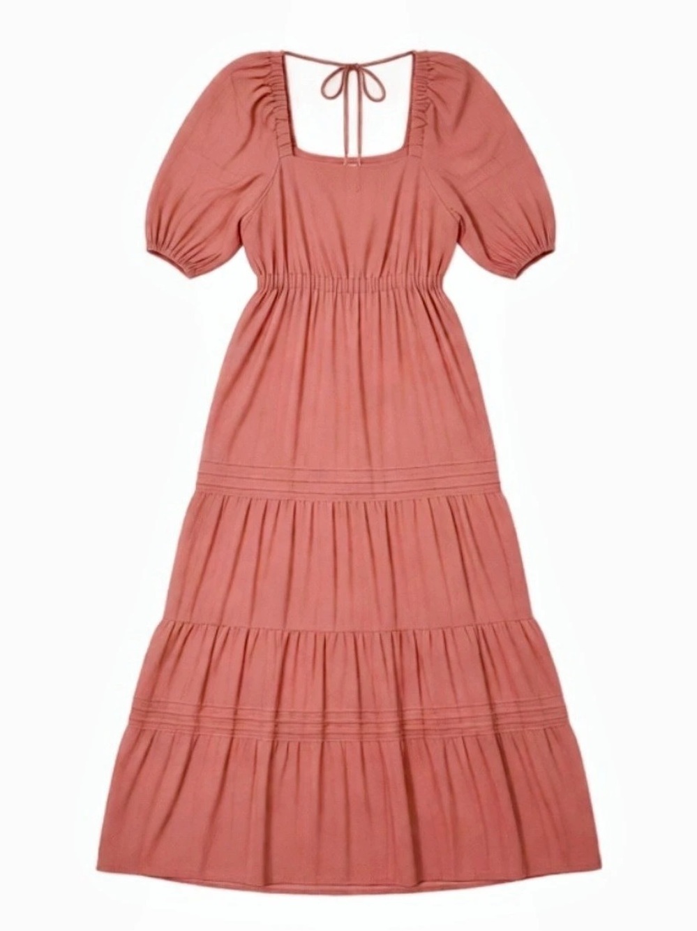 Ever New Linen Square Neck Maxi Dress Peach US 2